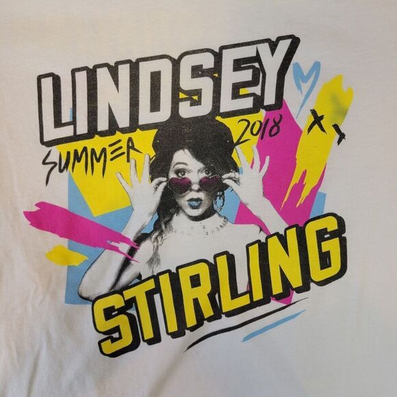 Lindsey Stirling Shirt Women's XL White 2018 Summer Tour Shirt Concert Band - Picture 2 of 9